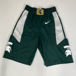 Nike Michigan State Spartans Shorts Basketball Athletic Green White‎ Size